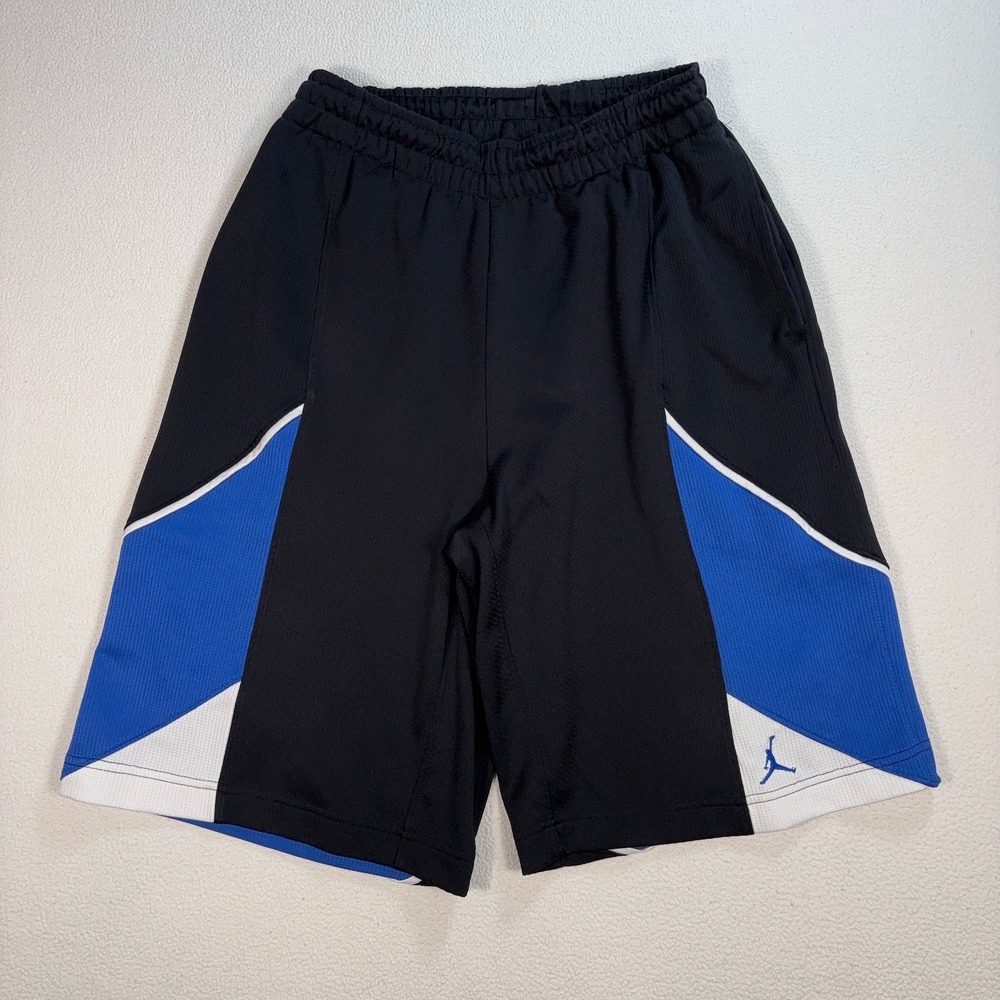 Jordan 11" Basketball Shorts Men S Black Blue Drawstring Embroidered Jumpman Y2K